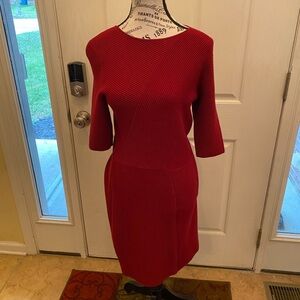 Hobbs of London deep red or light burgundy thick knit dress